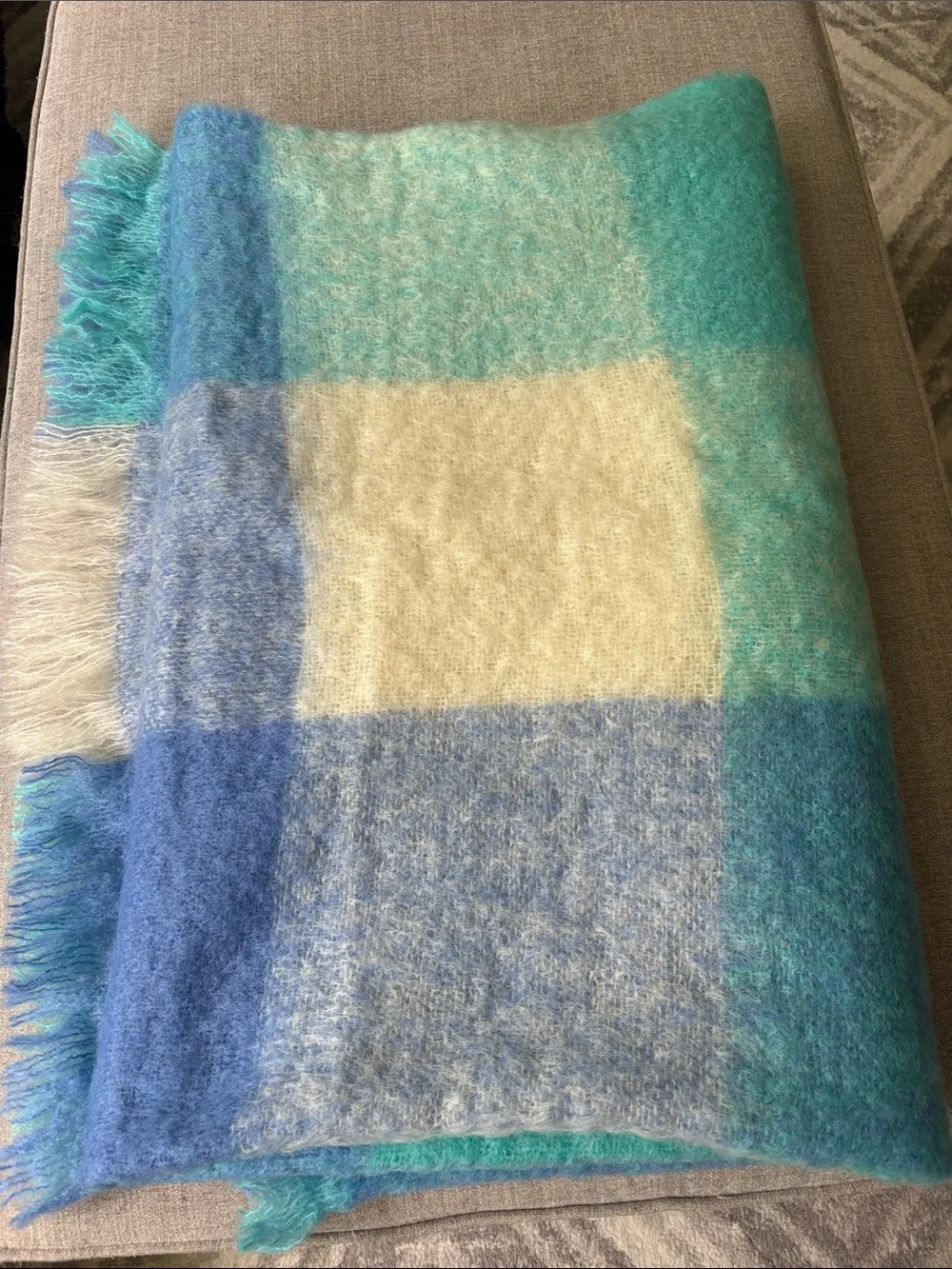 NWT 71” x 52” Avoca 70% mohair 30 % Wool Throw Blanket made in Ireland